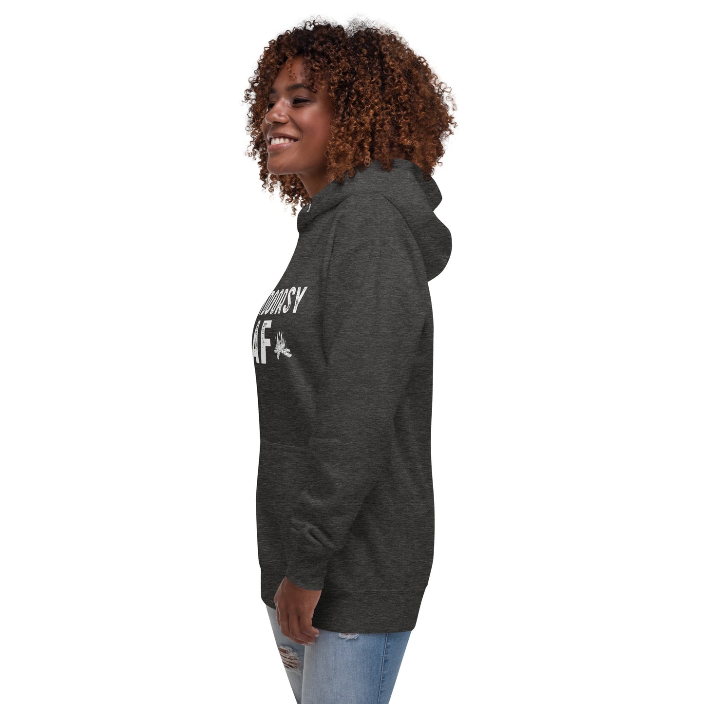 Unisex Hoodie - Outdoorsy AF New Design with Campfire Icons