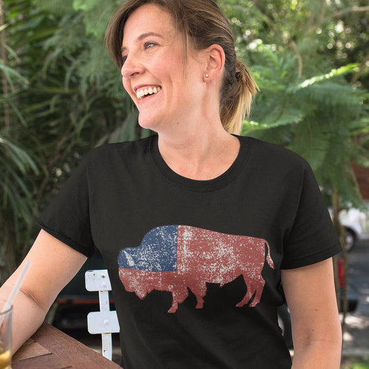 Unisex Premium T-shirt - Red White and Blue Bison