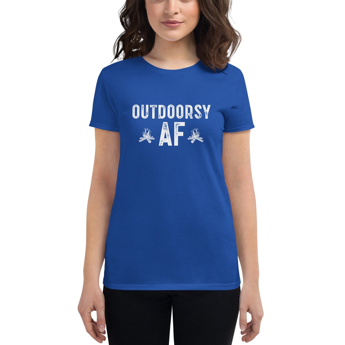 Women's Fashion Fit T-shirt - Outdoorsy AF New Design