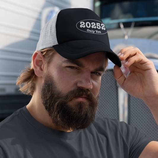 Trucker Hat - 20252 Black and White Oval