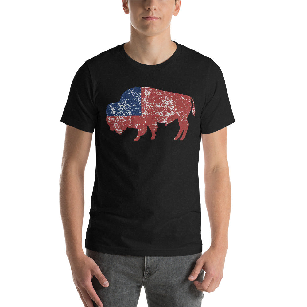 T-shirt - Red and Blue Bison – Dirtlander