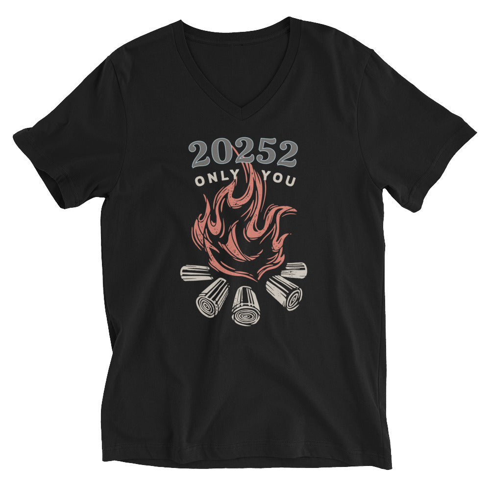 Unisex Short Sleeve V-Neck T-Shirt - 20252 Campfire