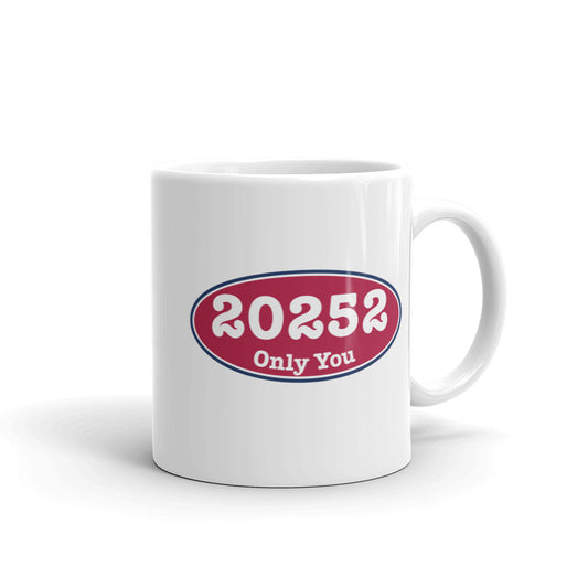 White Glossy 11 oz. Mug - 20252 Red White and Blue Oval