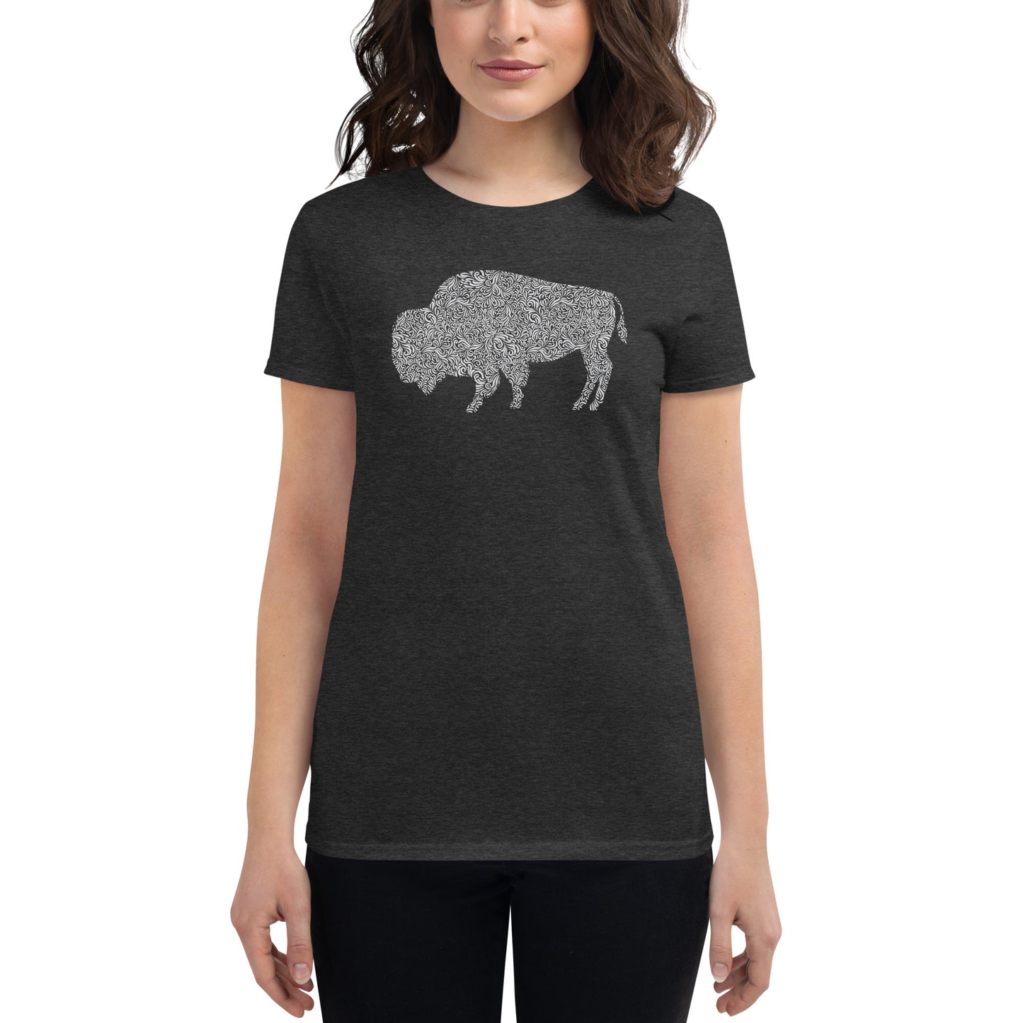 Women's Fashion Fit T-shirt - Floral Bison